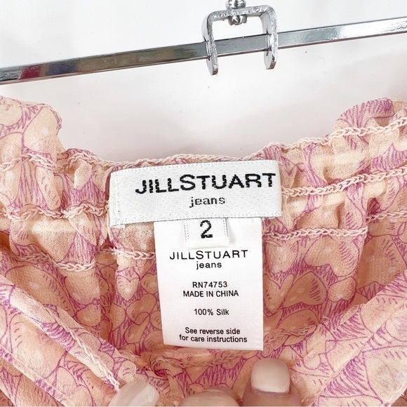✅ JILL STUART PINK HEART SILK STRAPLESS TOP SIZE 2 - Picture 4 of 5